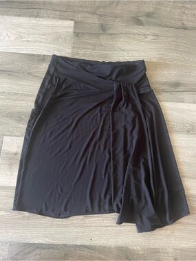 Suzy Shier Black Asymmetrical Draped Skirt